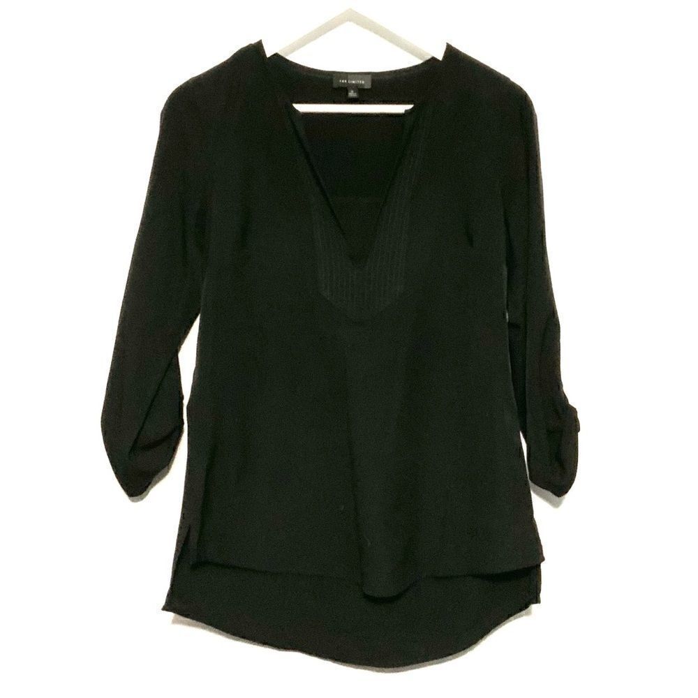 The Limited 3/4 rouged sleeve tuxedo neckline smal